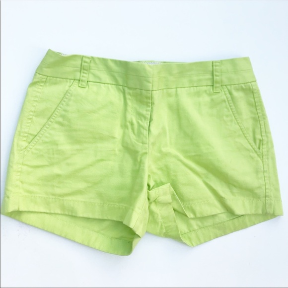 J. Crew Pants - J.Crew - Neon Green Chino Shorts - Size 2
